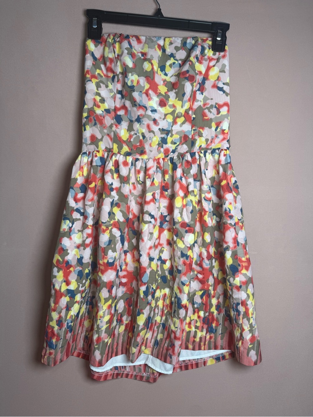 Love...Ady Strapless Abstract Multicolor Spring Summer Mini Short Dress Size M
